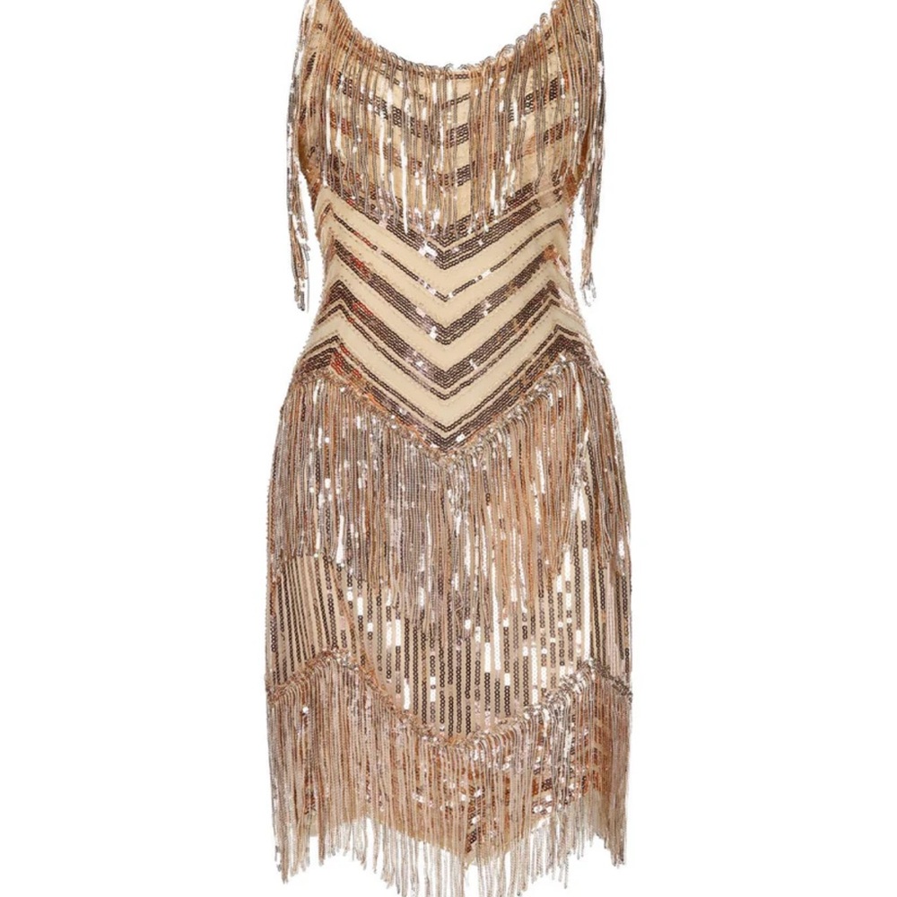 Glamorous Sequin Fringe Mini Dress